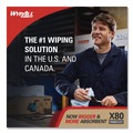 Paper Towels and Napkins | WypAll 41025 12.4 in. x 12.2 in. Power Clean Jumbo Roll X80 Heavy Duty Cloths - White (475/Roll) image number 3