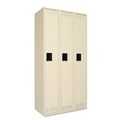Office Filing Cabinets & Shelves | Tennsco STS-121872-C-SND 36 in. x 18 in. x 72 in. Three Lockers with Hat Shelves and Coat Rods Single-Tier Locker - Sand image number 0