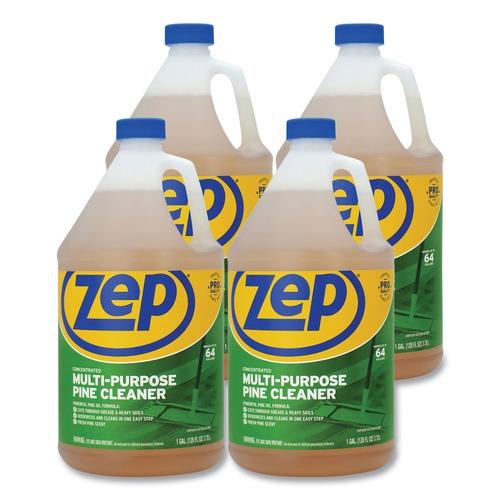 Cleaning & Janitorial Supplies | Zep Commercial ZUMPP128 1 gal. Pine Multi-Purpose Cleaner - Pine Scent (4/Carton) image number 0