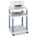 Office Desks & Workstations | Safco 1860GR 20 in. x 17.5 in. x 29.25 in. Wave Design Plastic 3-Shelf Deskside Printer Stand - White/Charcoal Gray image number 2