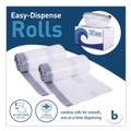 Trash Bags | Boardwalk BWK1DK100 13 Gallon 24 in. x 28 in. Drawstring Kitchen Bags - White (50 Bags/Roll, 2 Rolls/Carton) image number 3