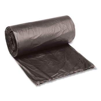Boardwalk H4823RKKR01 10 Gallon 0.35 mil 24 in. x 23 in. Perforated Roll Low-Density Waste Can Liners - Black (50 Bags/Roll, 10 Rolls/Carton)