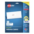 Labels | Avery 08160 1 in. x 2.63 in. Easy Peel Address Labels with Sure Feed Technology for Inkjet Printers - White (30/Sheet, 25 Sheets/Pack) image number 0