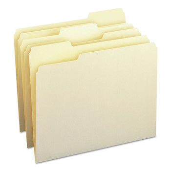 Smead 10330 1/3-Cut Tabs Assorted Letter Size 0.75 in. Expansion File Folders - Manila (100/Box)