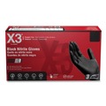 Disposable Gloves | Ammex BX344100 9.5 in. Long 3 mil Powder-Free Industrial Nitrile Gloves - Medium/Black (1000/Carton) image number 1
