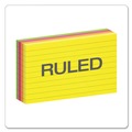 Flash Cards | Oxford 40279 3 in. x 5 in. Ruled Index Cards - Glow Green/Yellow Orange/Pink (100/Pack) image number 4