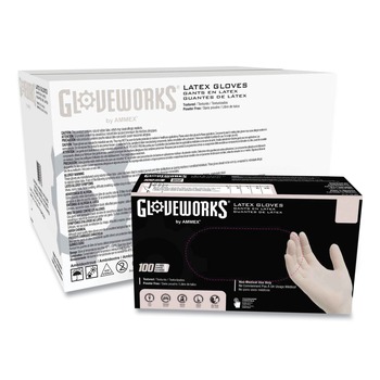 Ammex TLF42100 4 mil Powder-Free Latex Disposable Gloves - Small, Ivory (1000/Carton)
