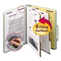 File Folders | Smead 14076 Pressboard Six-Section Classification Folders with 2/5-Cut Tabs- Letter, Gray/Green (10/Box) image number 2