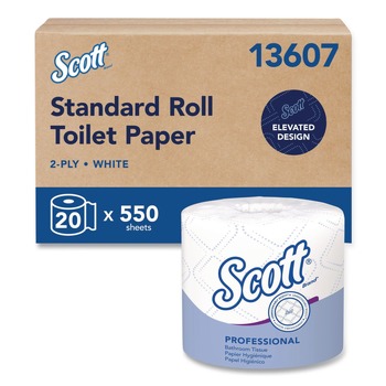 Scott 13607 Essential 2-Ply Standard Roll Bathroom Tissue for Business - White (20/Carton)