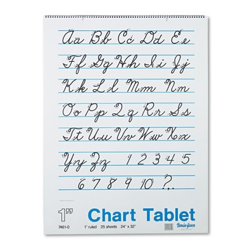  | Pacon P0074610 25-Sheet 24 in. x 32 in. Ruled Chart Tablets - White