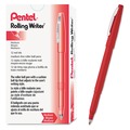Just Launched | Pentel R100-B 0.8 mm Medium Rolling Writer Stick Ball Pen - Red (1 Dozen) image number 1