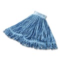 Mops | Rubbermaid Commercial FGD25306BL00 Super Stitch Cotton/Synthetic Blend Mop Head - Large, Blue (6/Carton) image number 2