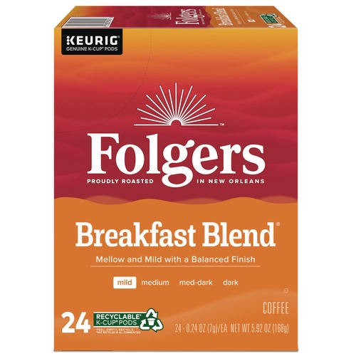 Coffee | Folgers 5000370677 Coffee K-Cups - Breakfast Blend (24/Box) image number 0