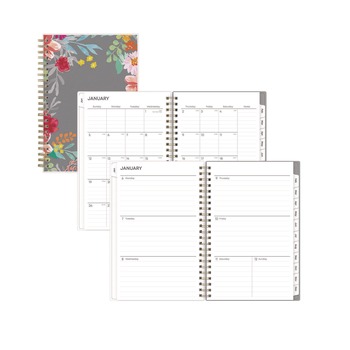 Blue Sky 140088 8 in. x 5 in. 12-Month (Jan to Dec): 2026 Sophie Frosted Weekly/Monthly Planner - Floral Artwork, Multicolor Cover