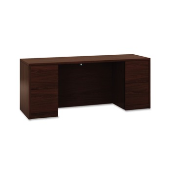 HON H105900.NN 72 in. x 24 in. x 29.5 in. 10500 Series Kneespace Credenza With Full-Height Pedestals - Mahogany