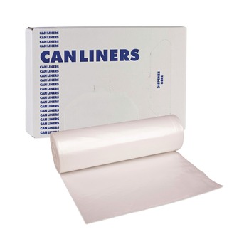 Boardwalk V7658HNKR01 38 in. x 58 in. 60 gal. 14 mic High-Density Can Liners - Natural (200/Carton)
