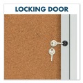 Labor Day Sale | Quartet 2366 72 in. x 36 in. Enclosed Indoor Cork Bulletin Board with 3 Hinged Doors - Tan Surface, Silver Aluminum Frame image number 4