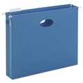 File Folders | Smead 64250 2 in. Capacity 1/5-Cut Tabs 1 Section Letter Size Hanging Pockets with Full-Height Gusset - Sky Blue (25/Box) image number 0