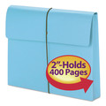 File Folders | Smead 77203 2 in. Expansion 1 Section Letter Size Elastic Cord Closure Expanding Wallet - Blue (10/Box) image number 3