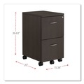 Office Carts & Stands | Alera VA582816ES 15.38 in. x 20 in. x 26.63 in. Valencia Series 2-Drawer Mobile Pedestal - Espresso image number 5
