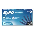 Washable Markers | EXPO 2211319 Wet Erase Markers Fine Needle Tip Blue 12/Pack image number 0