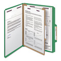 File Folders | Smead 13733 4-Section Pressboard Top Tab Classification Folders with 4 SafeSHIELD Fasteners - Letter Size/Green (10/Box) image number 3