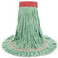  | Boardwalk BWK503GNEA 5 in. Super Loop Cotton/Synthetic Fiber Wet Mop Head - Large, Green image number 1