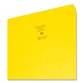 File Folders | Smead 17910 0.75 in. Expansion Straight Tabs Legal Size Reinforced Top Tab Colored File Folders - Yellow (100/Box) image number 2