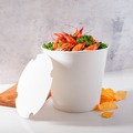 Food Trays, Containers, and Lids | Karat C-FB170W_BUNDLE 8.9 in. x 8.36 in. 170 oz. Paper Food Bucket with Lid - White (150/Carton) image number 2