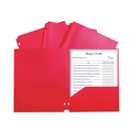 File Folders | C-Line 33934 11 in. x 8.5 in. 3-Hole Punch Two-Pocket Heavyweight Poly Portfolio Folder - Red (25/Box) image number 1
