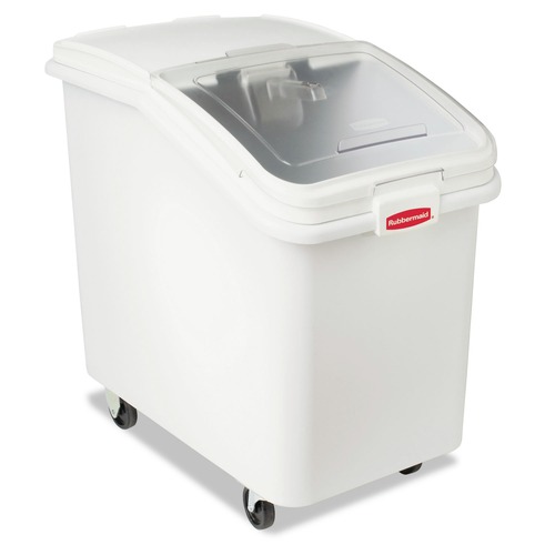 Labor Day Sale | Rubbermaid Commercial FG360388WHT 18 in. x 29.75 in. x 28 in. 30.86 gal. ProSave Mobile Plastic Ingredient Bin - White image number 0