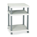 Office Desks & Workstations | Safco 1860GR 20 in. x 17.5 in. x 29.25 in. Wave Design Plastic 3-Shelf Deskside Printer Stand - White/Charcoal Gray image number 0