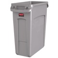 Trash & Waste Bins | Rubbermaid Commercial 1971258 15.875 Gallon Rectangular Plastic Slim Jim Waste Container with handles - Light Gray image number 1