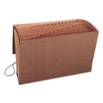 Smead 70369 TUFF 1/15-Cut Tab 1 to 31 Expanding Wallet with Elastic Cord Closure - Legal, Redrope