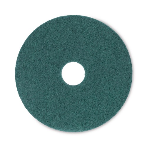 Just Launched | Boardwalk BWK4016GRE 16 in. Diameter Heavy-Duty Scrubbing Floor Pads - Green (5/Carton) image number 0