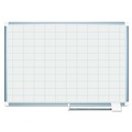 White Boards | MasterVision MA0593830 48 in. x 36 in. 2 in. x 3 in. Cells Gridded Magnetic Steel Dry Erase Project Planning Board - White Surface/Satin Aluminum Frame image number 1