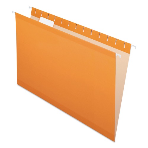File Folders | Pendaflex 04153 1/5 ORA 1/5-Cut Tabs Colored Reinforced Hanging Legal Folders - Orange (25/Box) image number 0