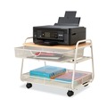 Office Carts & Stands | Safco 5208WH 21 in. x 16 in. x 17.5 in. 1 Shelf 1 Drawer 1 Bin 100 lbs. Capacity Onyx Under Desk Metal Machine Stand - White image number 3