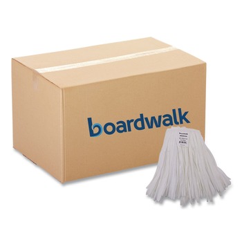 Boardwalk BWKBW2020 #20 Nonwoven Rayon/Polyester Cut End Edge Mop - White (12/Carton)