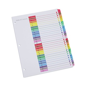 Universal UNV24814 11 in. x 8.5 in. 31-Tab 1 to 31 Deluxe Table of Contents Dividers for Printers - White (1 Set)