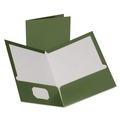 File Folders | Oxford 5049560 100-Sheet Capacity 8.5 in. x 11 in. Two-Pocket Laminated Folder - Metallic Green (25/Box) image number 0