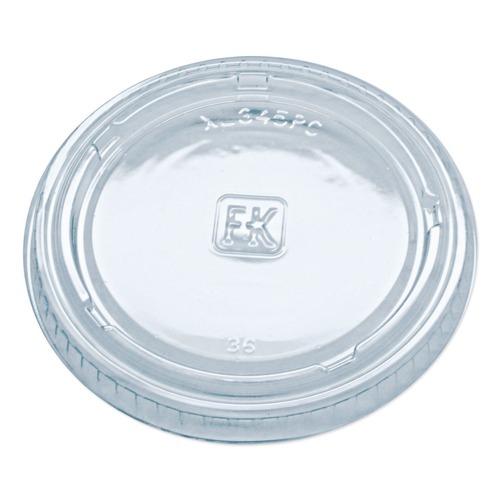 Food Trays, Containers, and Lids | Fabri-Kal 000000000009505084 3.25 oz to 5.5 oz Plastic Portion Cup Lids - Clear (2500/Carton) image number 0