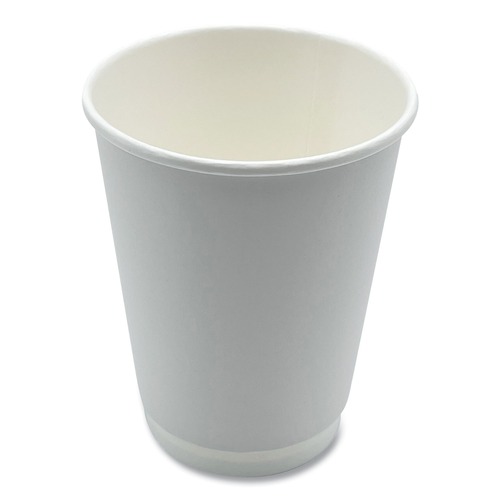 Cups and Lids | Boardwalk BWKDW12HCUPPK 12 oz Double-Walled Paper Hot Cups - White (25/Pack) image number 0