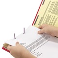 File Folders | Smead 19031 Six SafeSHIELD Fasteners 2 Dividers Legal Size Six-Section Pressboard Top Tab Classification Folders - Bright Red (10/Box) image number 4
