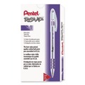 Pens | Pentel BK90-V Stick Fine 0.7 mm R.S.V.P. Ballpoint Pen - Violet Ink, Clear/Violet Barrel (1-Dozen) image number 0