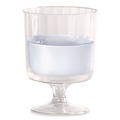 Cups and Lids | WNA WNA CCW5240 5 oz. Fluted Classic Crystal Plastic Wine Glasses on Pedestals - Clear (10/Pack, 24 Packs/Carton) image number 3