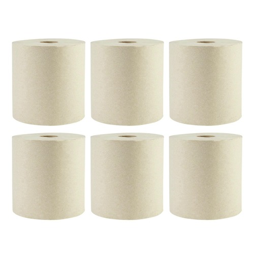 Paper Towels and Napkins | Boardwalk WPBWK32GREEN 8 in. x 800 ft. 1-Ply Green Xtra Roll Towels - Natural (6/Carton) image number 0