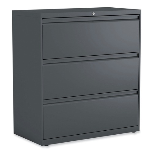 Office Filing Cabinets & Shelves | Alera 25491 36 in. x 18.63 in. x 40.25 in. 3 Legal/Letter/A4/A5 Size Lateral File Drawers - Charcoal image number 0