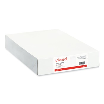 Universal UNV42102 #13 1/2 Square Flap Self-Adhesive Closure 10 in. x 13 in. Open-End Catalog Envelopes - White (100/Box)