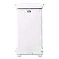 Trash & Waste Bins | Rubbermaid Commercial FGST12EPLWH 6.5 gal. Defenders Heavy-Duty Steel Step Can - White image number 2